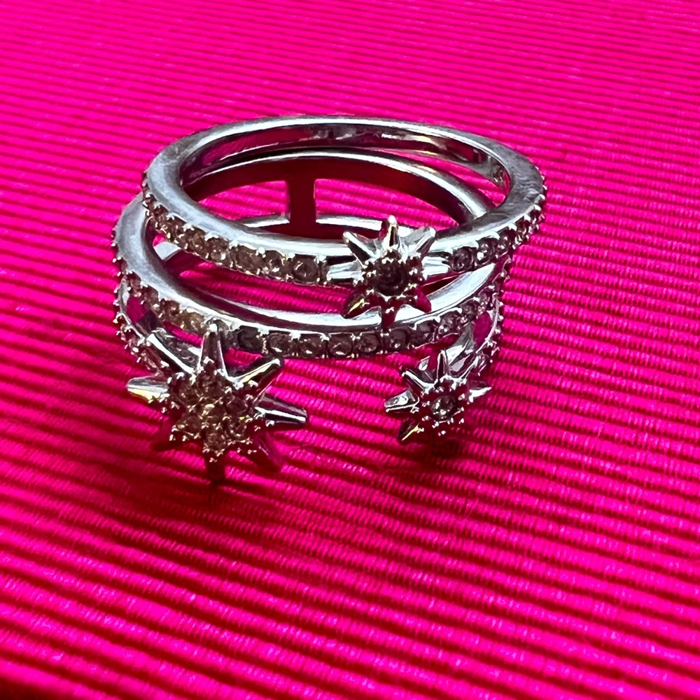 Swarovski Sterling Silver Ring Set, size 5